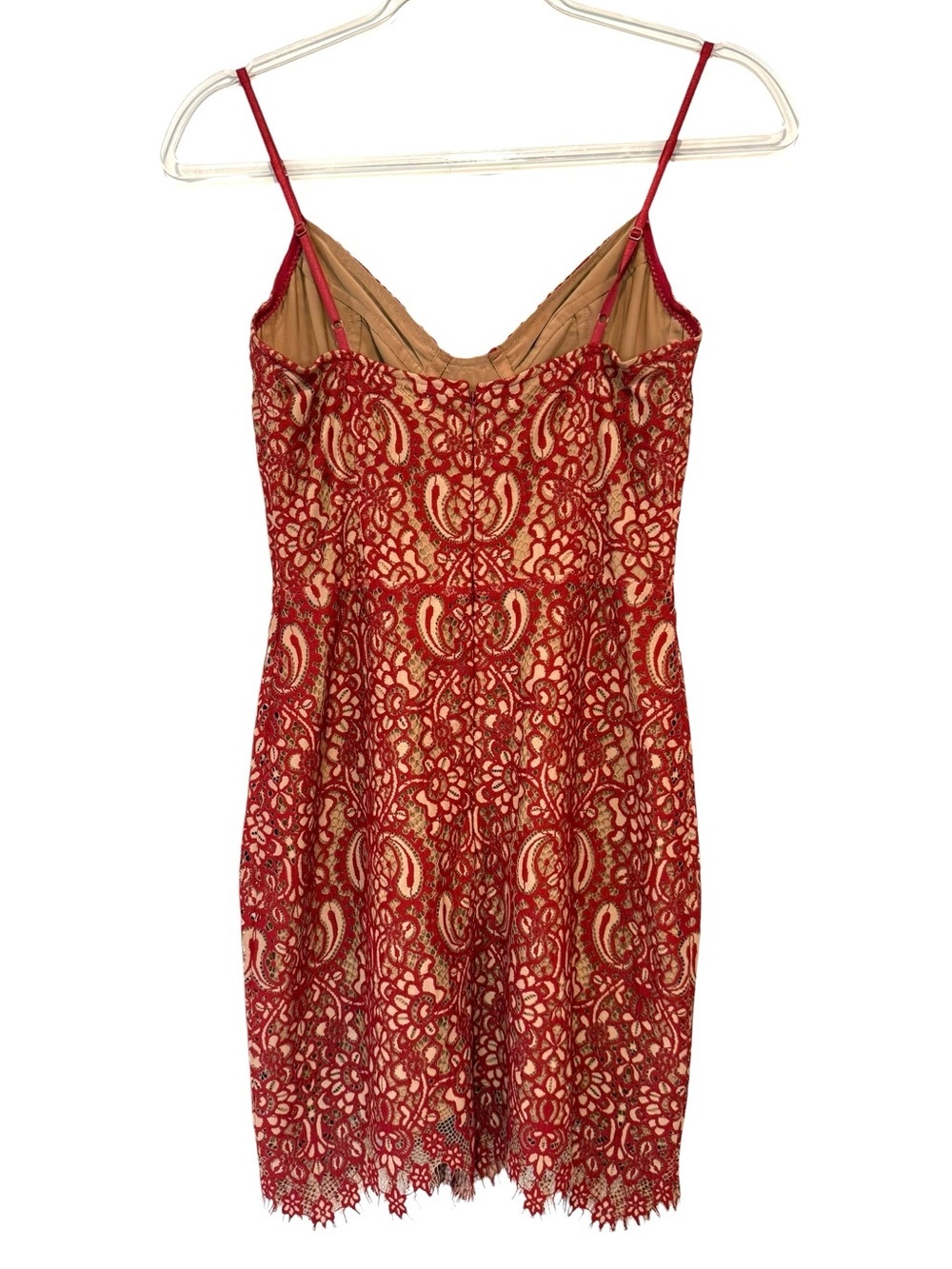 For Love & Lemons Vika Paisley Lace Mini Dress Rust Size Small - Picture 5 of 16